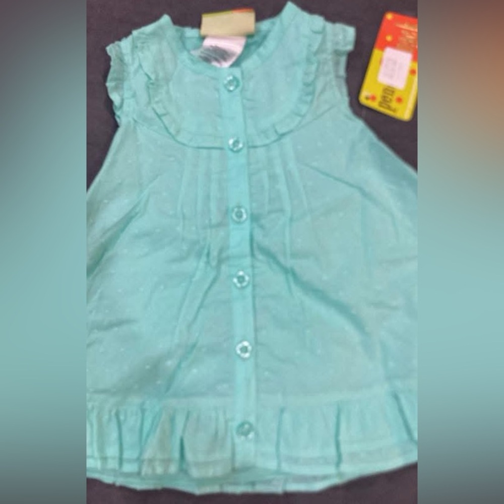 Aqua Sleeveless Kids Top
